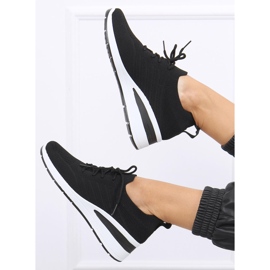 Zapatos cuña calcetín Binita Negro 1