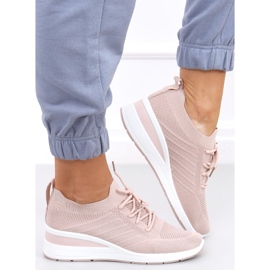 Zapatos cuña calcetín Binita Rosa rosado 3