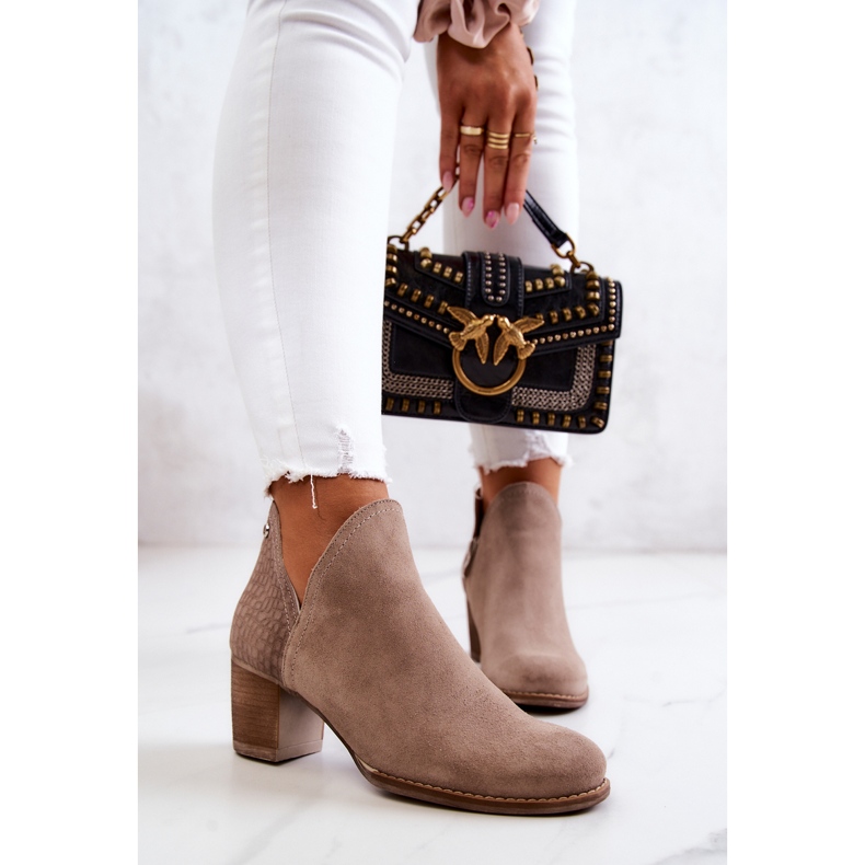 PL3 Botas Mujer Piel Con Tacón Gris Larsa 2