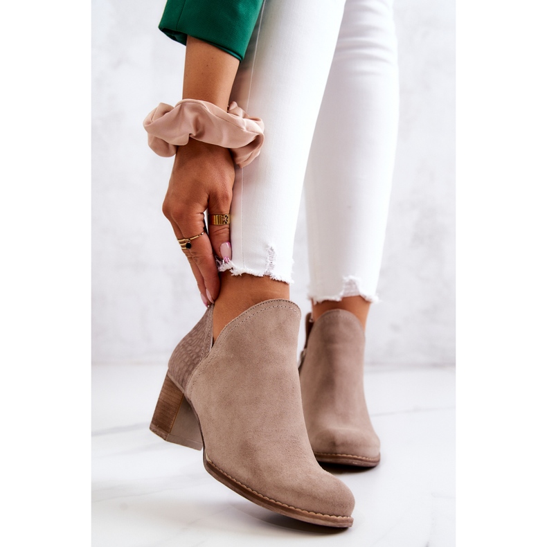 PL3 Botas Mujer Piel Con Tacón Gris Larsa 1