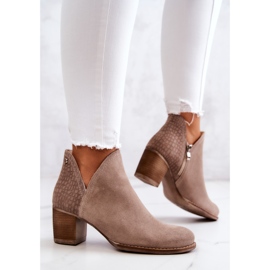 PL3 Botas Mujer Piel Con Tacón Gris Larsa 4