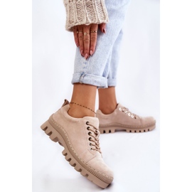 S.Barski Zapatos Mujer Ante Atados Beige Mayson 2