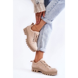 S.Barski Zapatos Mujer Ante Atados Beige Mayson 3