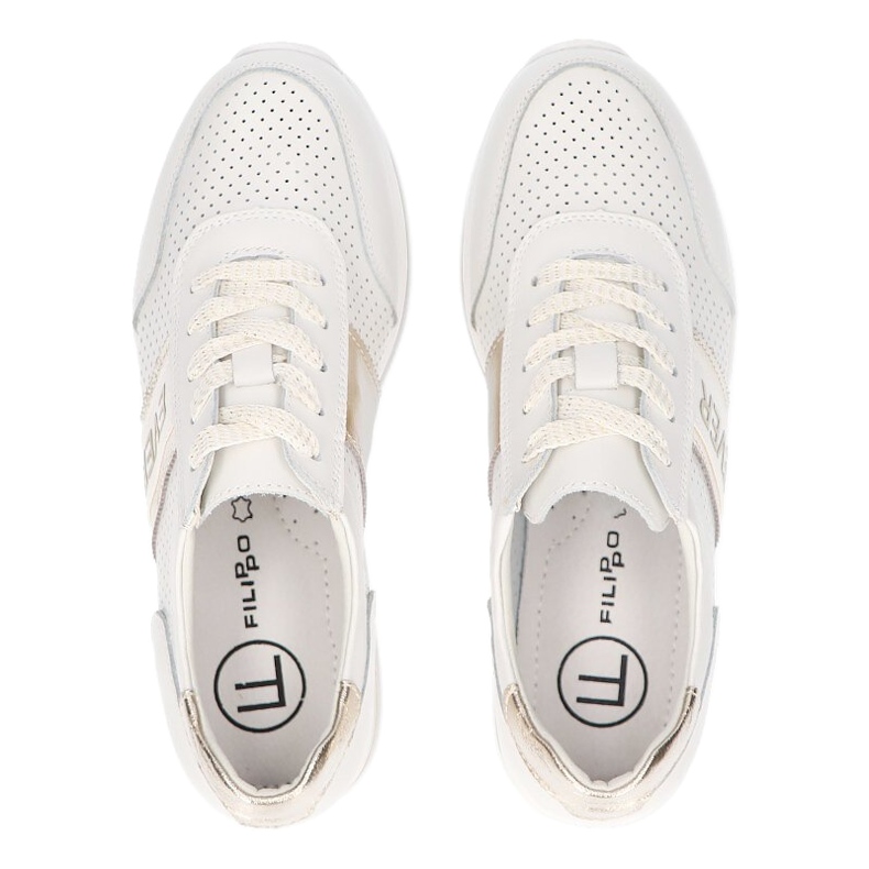 Ever Zapatillas deportivas para mujer Filippo DP1414 blanco y dorado 8