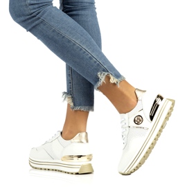 Zapatillas de cuero Filippo DP3538 / 22 WH blanco 1