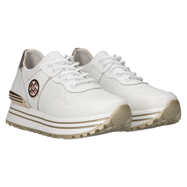 Zapatillas de cuero Filippo DP3538 / 22 WH blanco 2