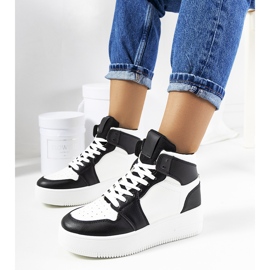 Zapatillas tobilleras Dellucci en blanco y negro 2