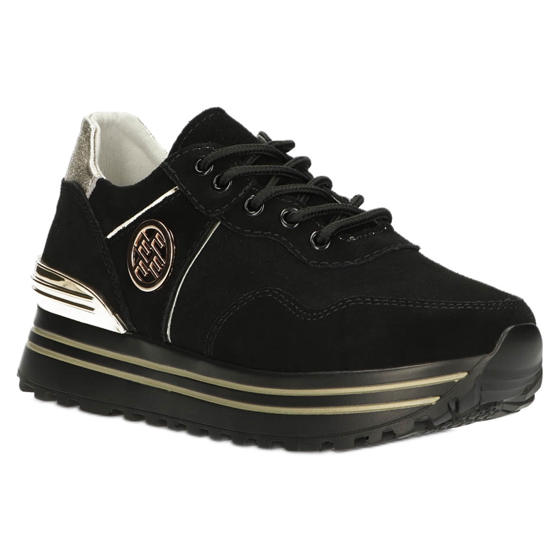 Zapatillas de cuero Filippo DP3538 / 22 BK GO negro 3 Zapatillas de cuero Filippo DP3538 / 22 BK GO negro 3