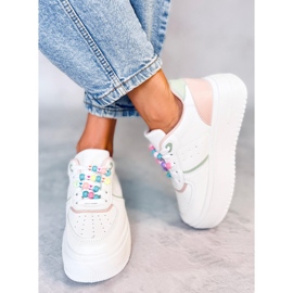 Deportivas de mujer con abalorios Lalima Pink blanco 1