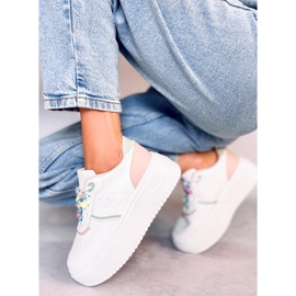 Deportivas de mujer con abalorios Lalima Pink blanco 2