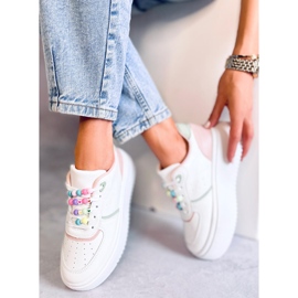 Deportivas de mujer con abalorios Lalima Pink blanco 5