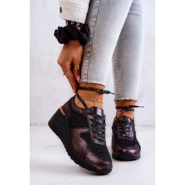 Deportivas Cuña Piel Malla S.Barski Negro 1