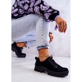 S.Barski Zapatos Mujer Ante Atados Negro Mayson 5