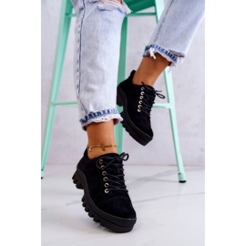 S.Barski Zapatos Mujer Ante Atados Negro Mayson 6