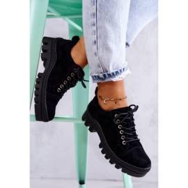 S.Barski Zapatos Mujer Ante Atados Negro Mayson 8