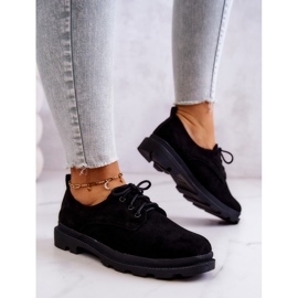S.Barski Zapatos Clásicos Mujer Oxfords Ante Negro Colton 3