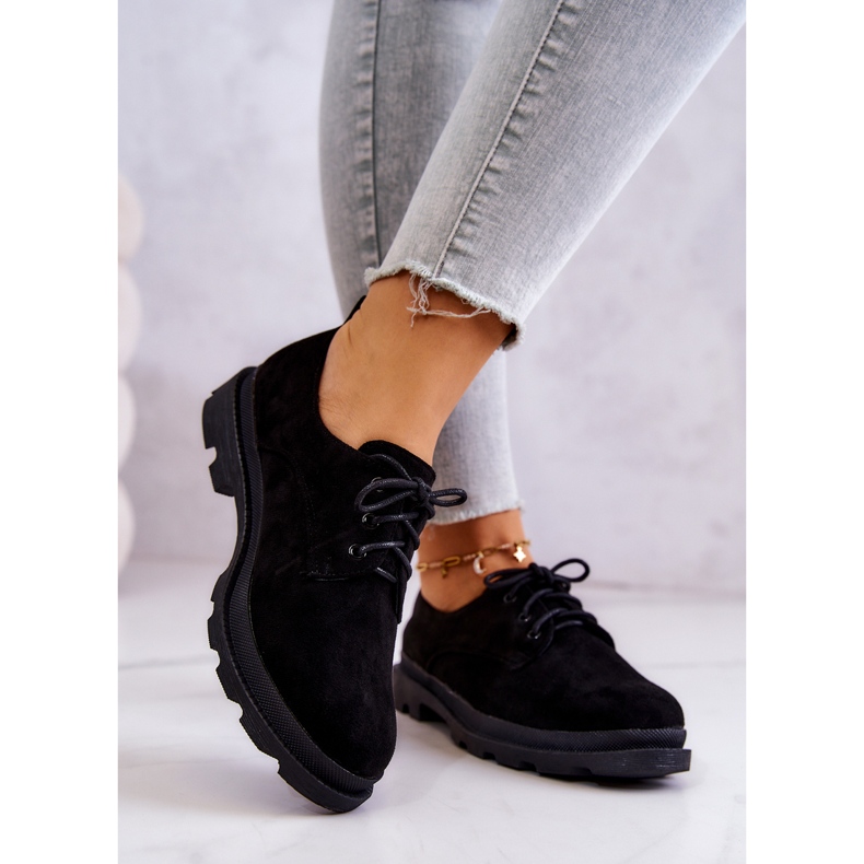 S.Barski Zapatos Clásicos Mujer Oxfords Ante Negro Colton 2