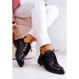S.Barski Zapatos de mujer lacados con decoración Black Harvey negro 4