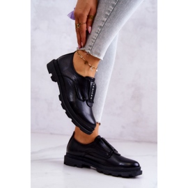 S.Barski Zapatos sin cordones de cuero para mujer Black Kirstee negro 3