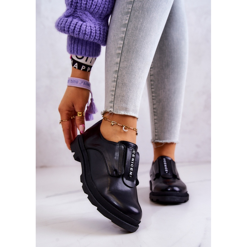 S.Barski Zapatos sin cordones de cuero para mujer Black Kirstee negro 1