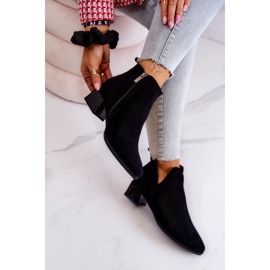 Vinceza Botines De Ante Calado Carine Negro Con Corte 5