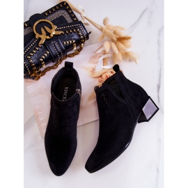 Vinceza Botines De Ante Calado Carine Negro Con Corte 6
