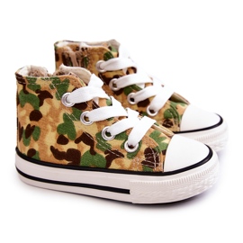 Zapatillas Altas Infantiles Beige-Verde Filemon 1