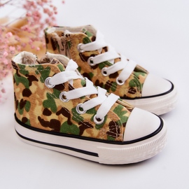 Zapatillas Altas Infantiles Beige-Verde Filemon 2