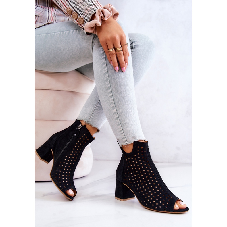 Botas de cuero calado Maciejka 05420-43 Negro 2