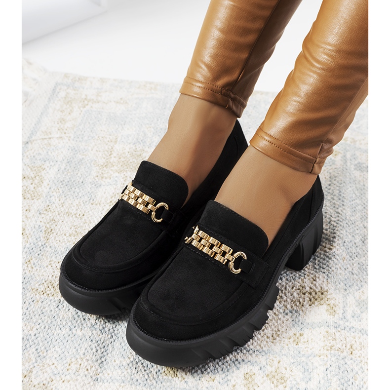 Mocasines negros sobre suela gruesa Jeri 1