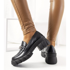 Mocasines negros con suela Ruth gruesa 2