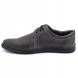 Polbut Zapatos de cuero para hombres 343p gris perforado 1