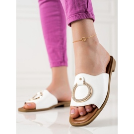 W. Potocki Pantuflas Blancas Con Adorno Potocki blanco 2