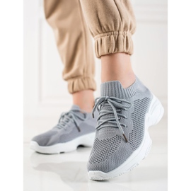 Renda Zapatillas con cordones grises 1
