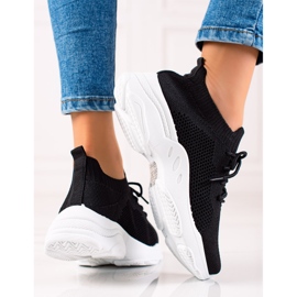 Renda Zapatillas con cordones negras negro 3
