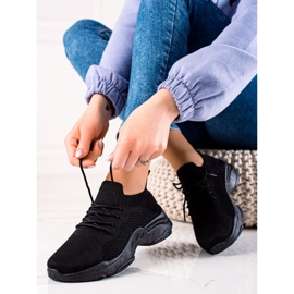 Renda Zapatillas con cordones negras negro 3