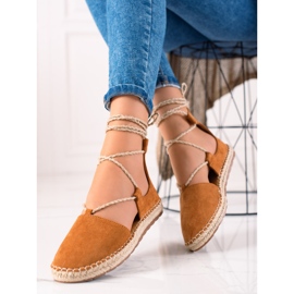 Lucky Shoes Alpargatas Atadas Camel marrón 1