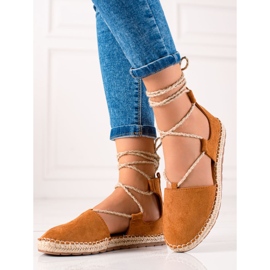 Lucky Shoes Alpargatas Atadas Camel marrón 2