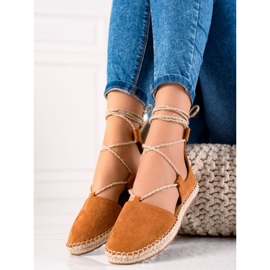 Lucky Shoes Alpargatas Atadas Camel marrón 4