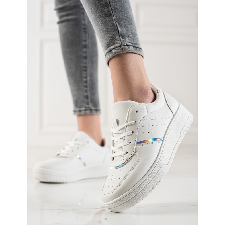 TRENDI Zapatillas de moda blanco 2