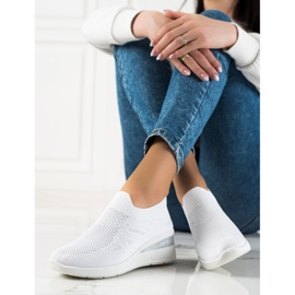 TRENDI Zapatillas de cuña sin cordones blanco 2 TRENDI Zapatillas de cuña sin cordones blanco 2