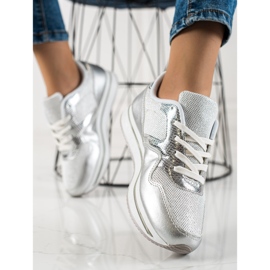 TRENDI Zapatillas Plateadas plata 3