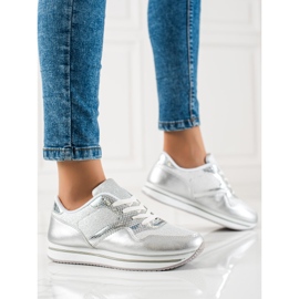 TRENDI Zapatillas Plateadas plata 1