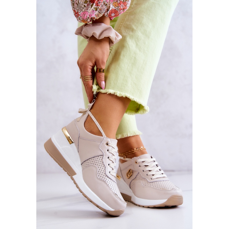 S.Barski Deportivas Mujer Piel Deportivas Deportivas Beige Loissa 2