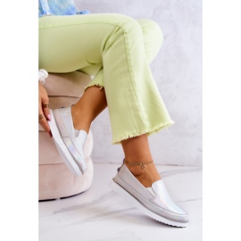 Sneakers Mujer Cuero Slip-On S.Barski Holographic Plata 5