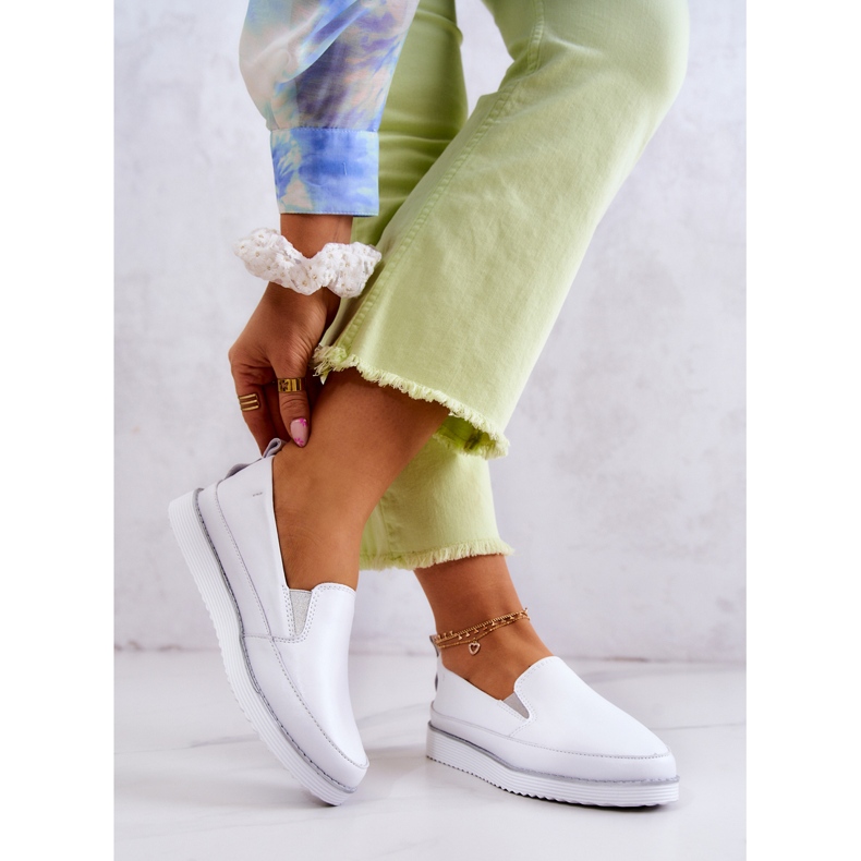 Sneakers Mujer Piel Slip-On S.Barski Blanco 2