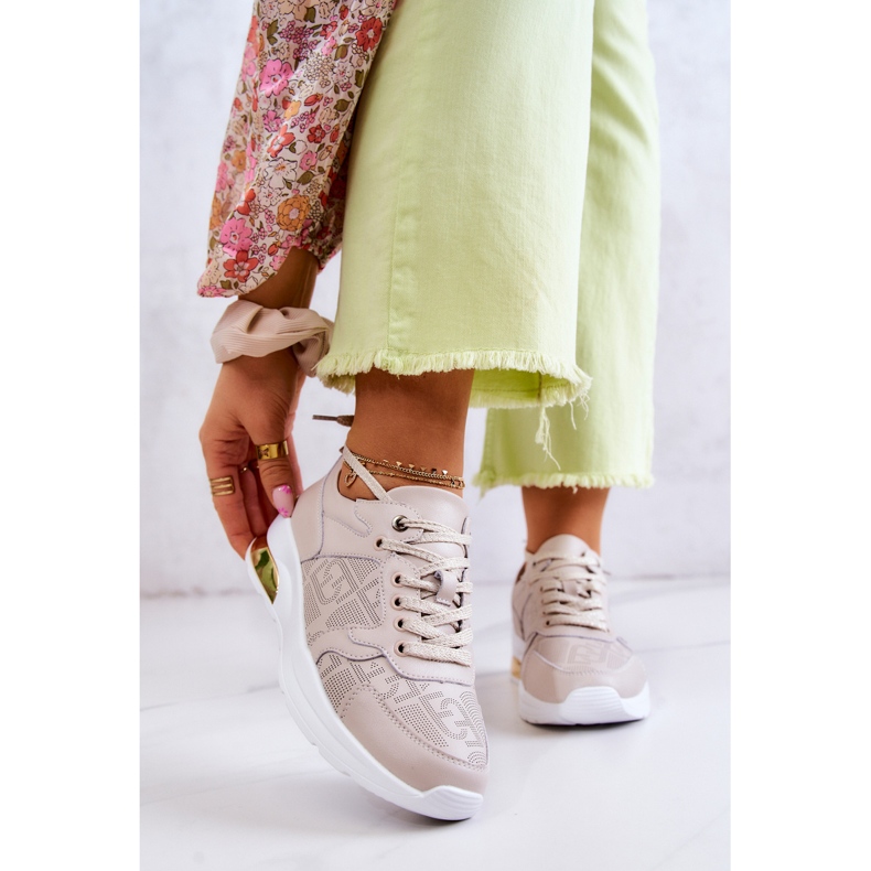 S.Barski Deportivas Mujer Piel Cuña Beige Phiness 1