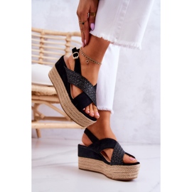 FW1 Sandalias de mujer en la plataforma Emmalee negra negro 3
