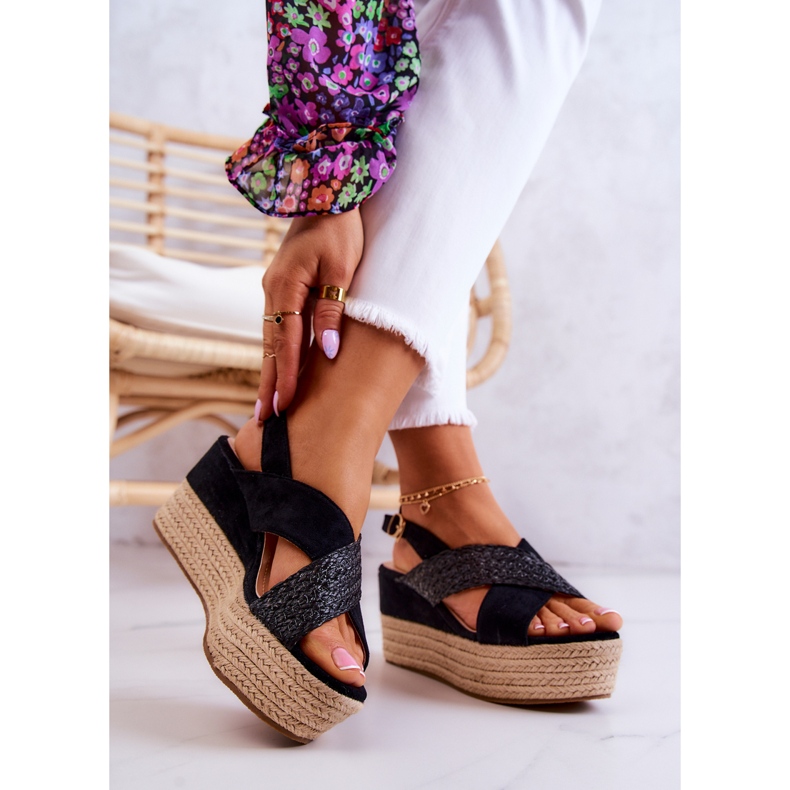 FW1 Sandalias de mujer en la plataforma Emmalee negra negro 2