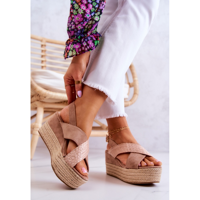 FW1 Sandalias De Mujer En La Plataforma Emmalee Beige 2